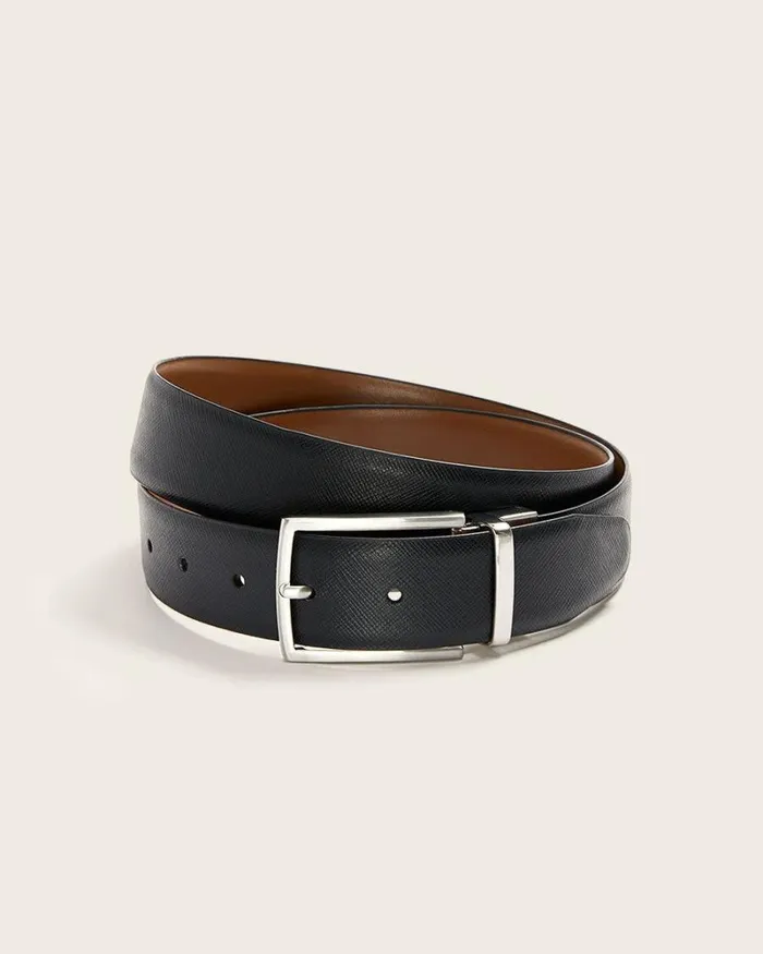 RWandCO Belts and Suspenders Reversible Black And Tan Leather Belt Black 8211 Men