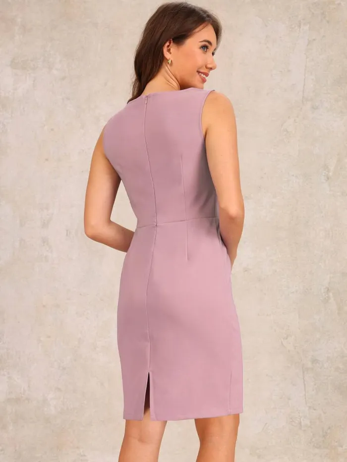 RWandCO Blazers Allegra K 8211 Sleeveless Dress Cropped Blazer Suit Grey Pink 8211 Women