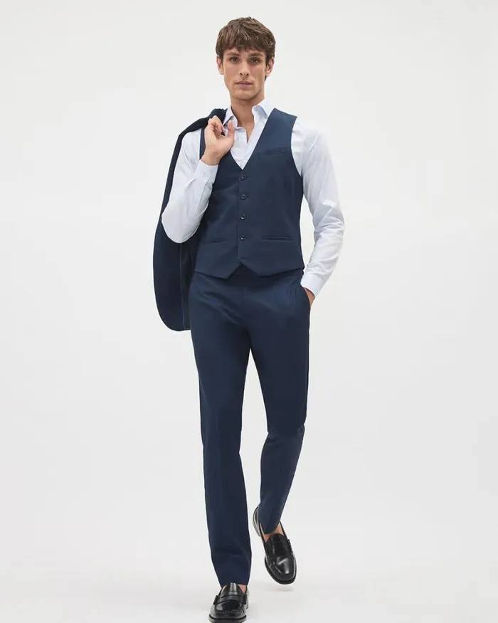 RWandCO Blazers Essential Navy Suit Vest Navy Blue 8211 Men RWandCO Blazers Essential Navy Suit Vest Navy Blue 8211 Men