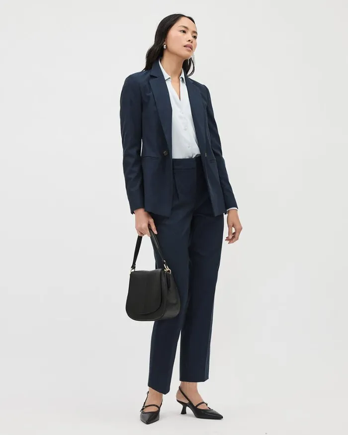 RWandCO Blazers Indigo DoubleBreasted Open Flannel Blazer Avigo Blue 8211 Women RWandCO Blazers Indigo DoubleBreasted Open Flannel Blazer Avigo Blue 8211 Women