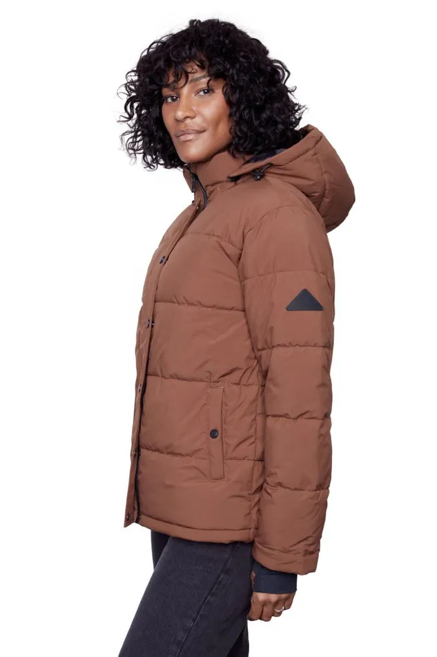 RWandCO Coats and Jackets Alpine North Women039s 8211 FORILLON Vegan Down Recycled Short Quilted Puffer Jacket Medium Brown 8211 Women
