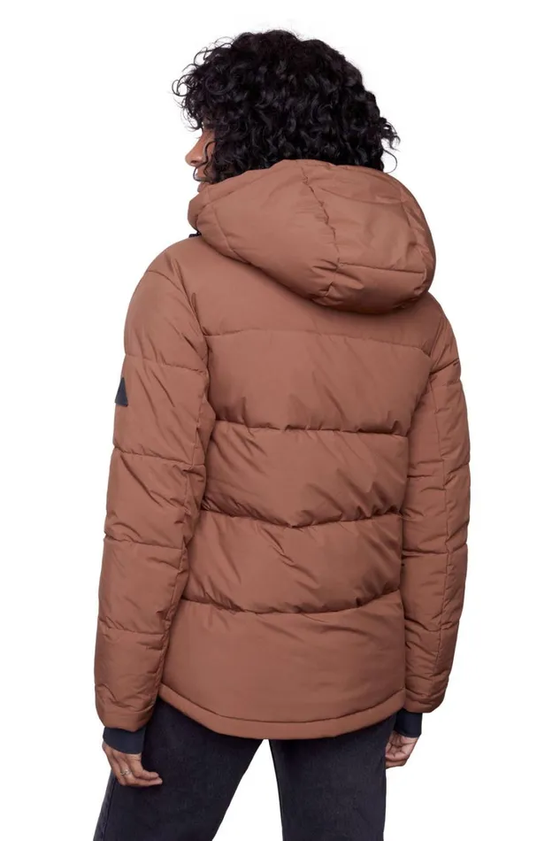RWandCO Coats and Jackets Alpine North Women039s 8211 FORILLON Vegan Down Recycled Short Quilted Puffer Jacket Medium Brown 8211 Women