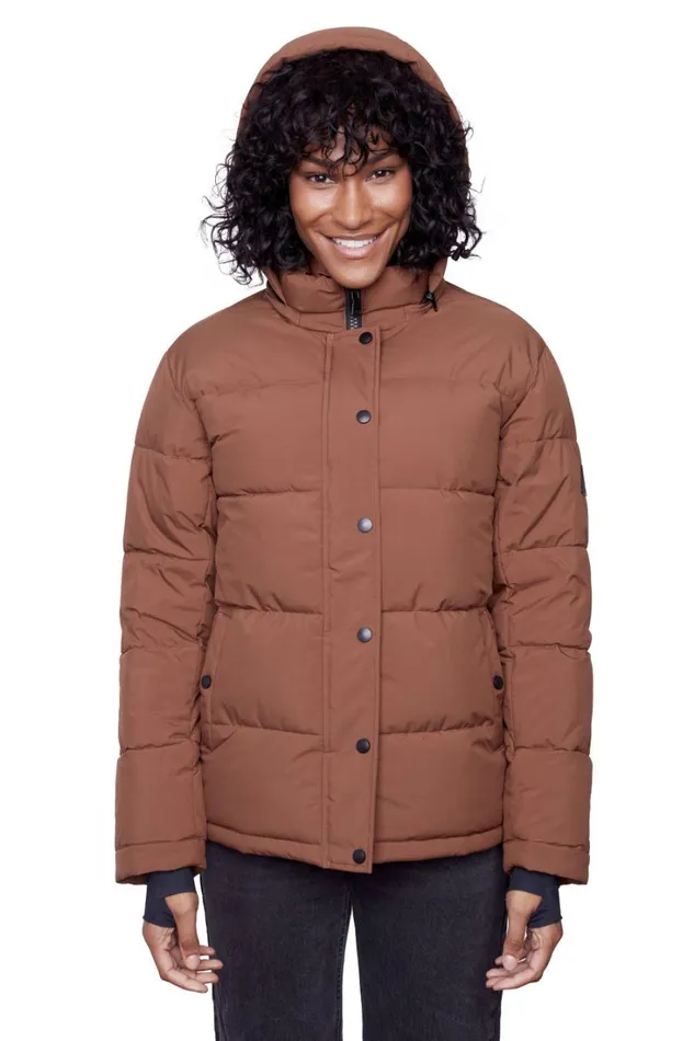 RWandCO Coats and Jackets Alpine North Women039s 8211 FORILLON Vegan Down Recycled Short Quilted Puffer Jacket Medium Brown 8211 Women