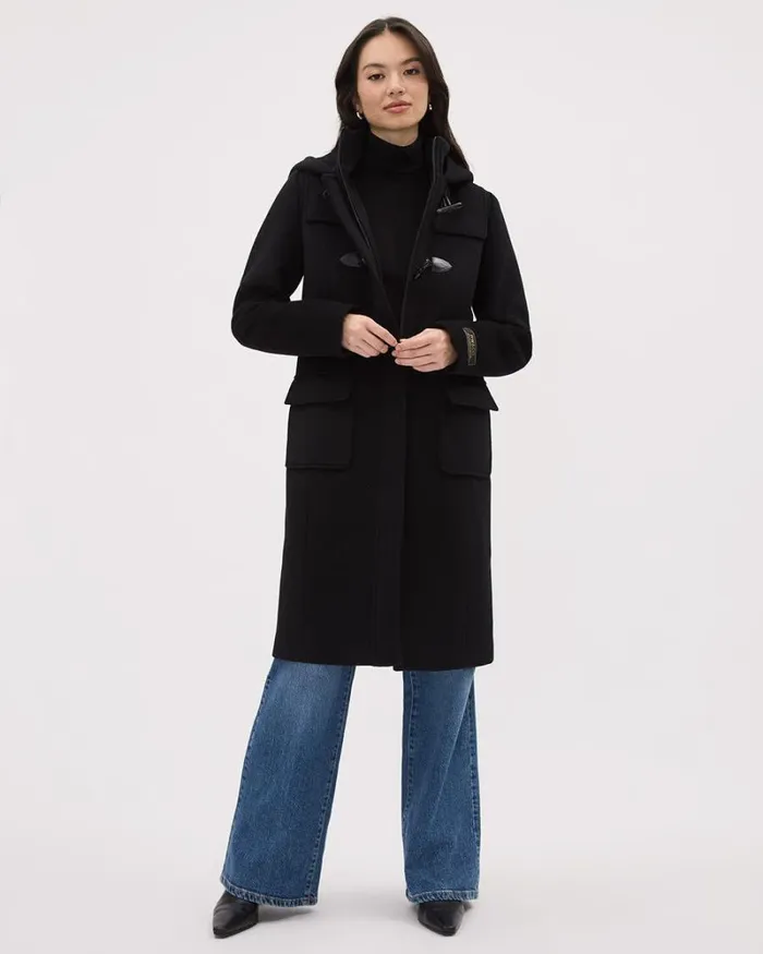 RWandCO Coats and Jackets Hooded Wool Coat With Toggle Closure Black 8211 Women RWandCO Coats and Jackets Hooded Wool Coat With Toggle Closure Black 8211 Women