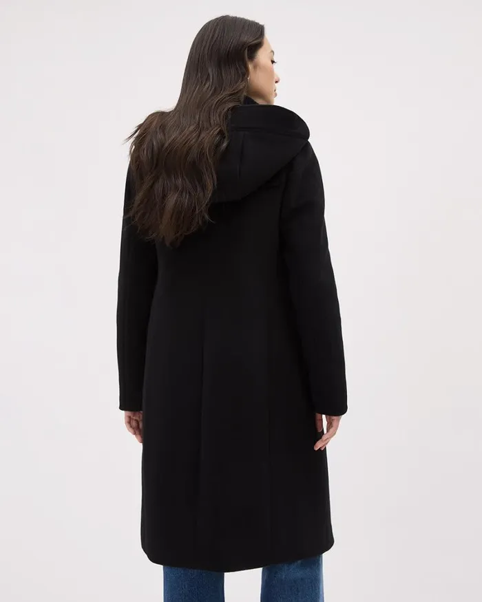 RWandCO Coats and Jackets Hooded Wool Coat With Toggle Closure Black 8211 Women RWandCO Coats and Jackets Hooded Wool Coat With Toggle Closure Black 8211 Women