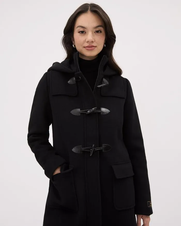 RWandCO Coats and Jackets Hooded Wool Coat With Toggle Closure Black 8211 Women RWandCO Coats and Jackets Hooded Wool Coat With Toggle Closure Black 8211 Women
