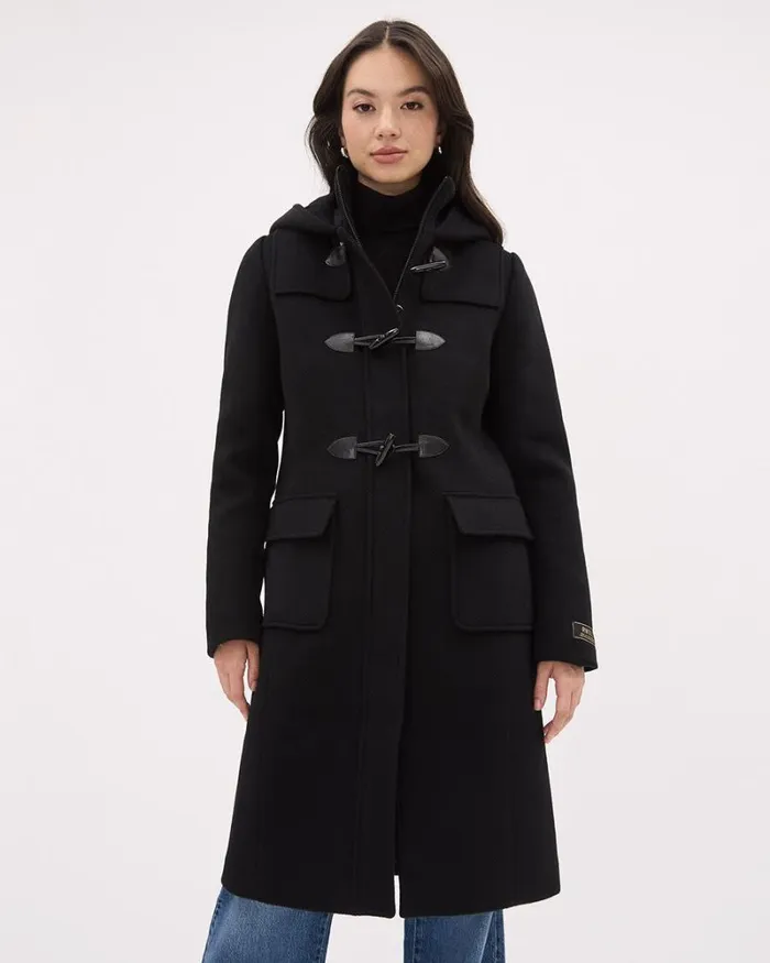 RWandCO Coats and Jackets Hooded Wool Coat With Toggle Closure Black 8211 Women RWandCO Coats and Jackets Hooded Wool Coat With Toggle Closure Black 8211 Women