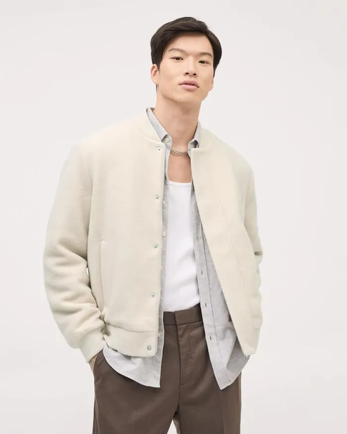 RWandCO Coats and Jackets Light Beige Bomber Jacket Light Beige 8211 Men