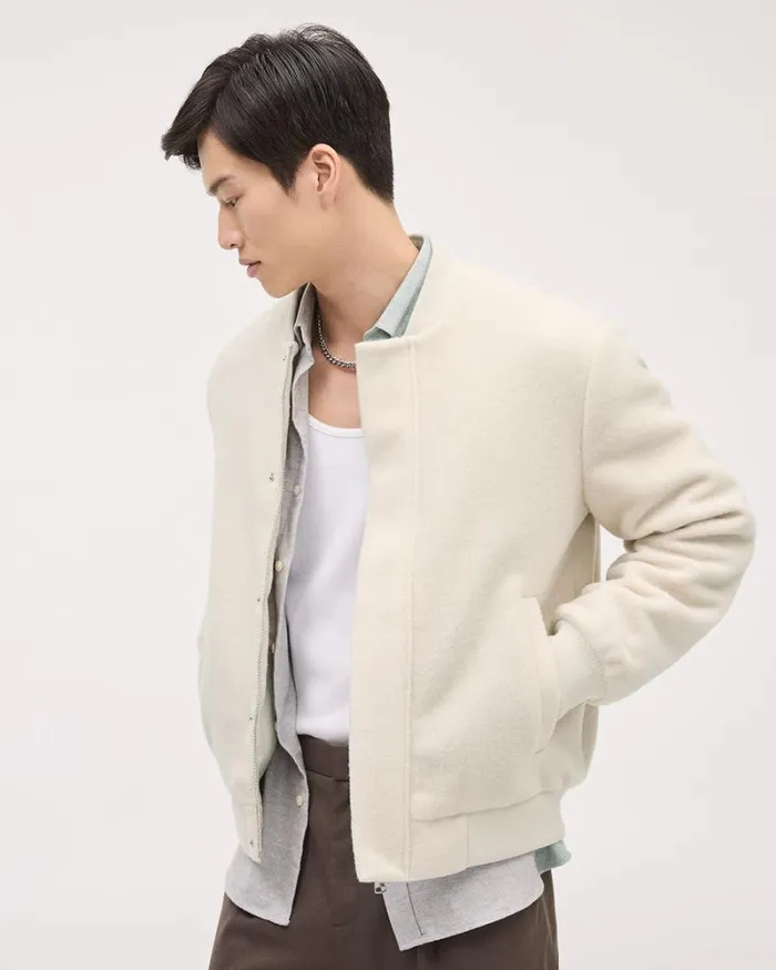 RWandCO Coats and Jackets Light Beige Bomber Jacket Light Beige 8211 Men RWandCO Coats and Jackets Light Beige Bomber Jacket Light Beige 8211 Men