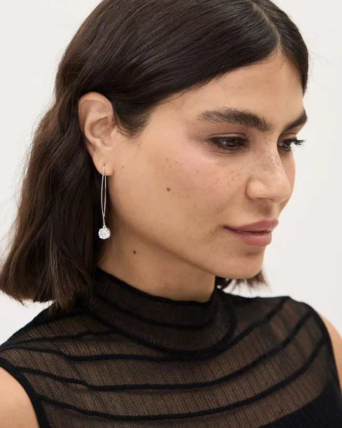 RWandCO Earrings Delicate Earrings With Zirconia Pendants Silver 8211 Women