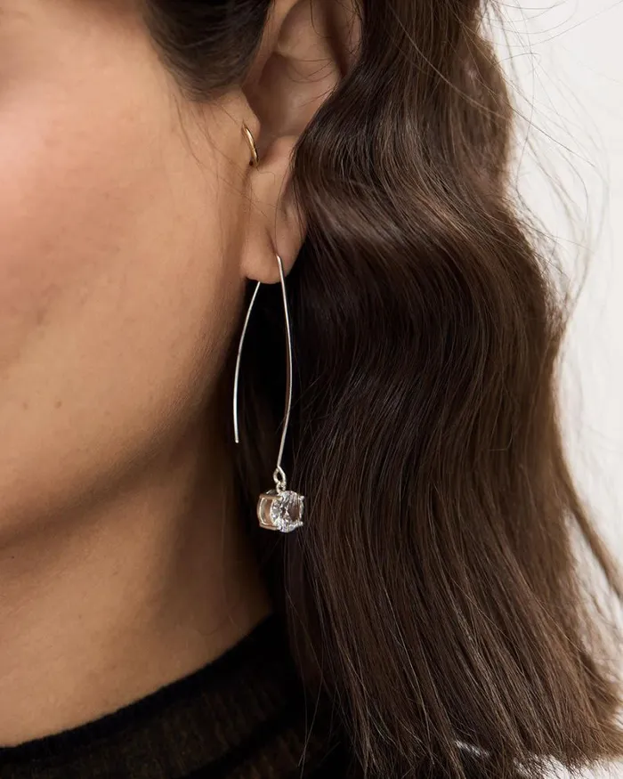 RWandCO Earrings Delicate Earrings With Zirconia Pendants Silver 8211 Women