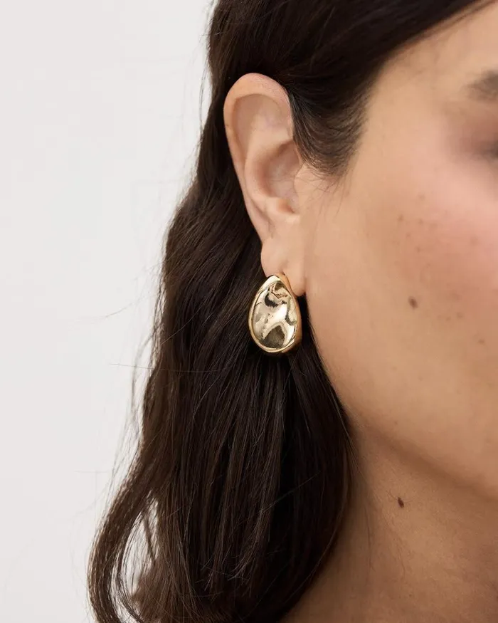 RWandCO Earrings Flat Organic Earrings Gold 8211 Women