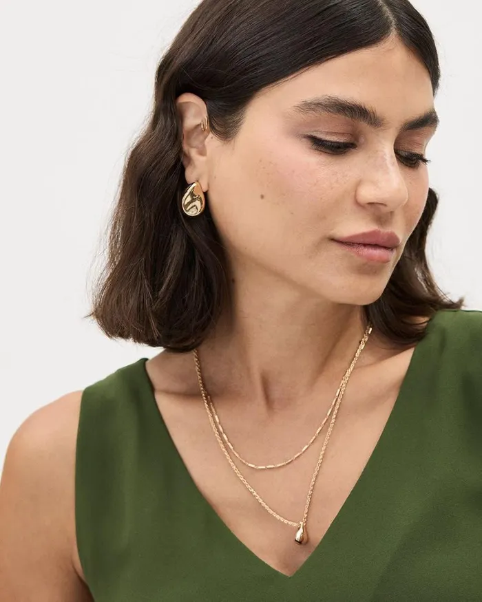 RWandCO Earrings Flat Organic Earrings Gold 8211 Women RWandCO Earrings Flat Organic Earrings Gold 8211 Women