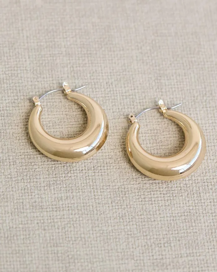 RWandCO Earrings Thick Hoops Gold 8211 Women