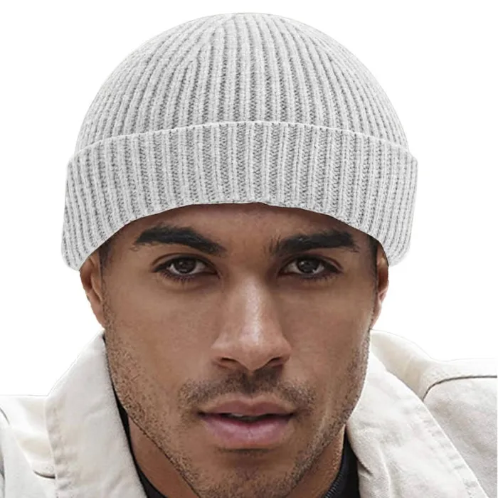 RWandCO Hats Gloves and Scarves Beechfield 8211 Unisex Adult Harbour Fisherman Beanie Light Grey 8211 Men