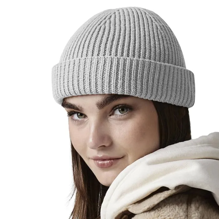 RWandCO Hats Gloves and Scarves Beechfield 8211 Unisex Adult Harbour Fisherman Beanie Light Grey 8211 Men