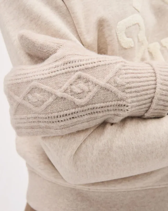 RWandCO Hats Gloves and Scarves CableKnit Mitts With Fleece Lining Oatmeal Mix8211 8211 Women RWandCO Hats Gloves and Scarves CableKnit Mitts With Fleece Lining Oatmeal Mix8211 8211 Women