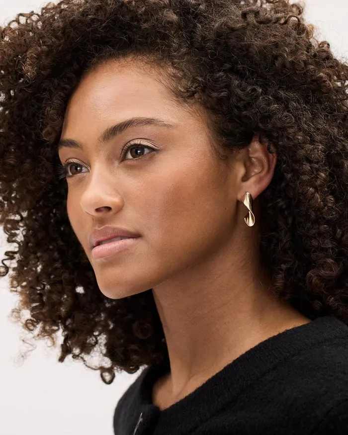 RWandCO Jewelry Ribbon Earrings Gold 8211 Women