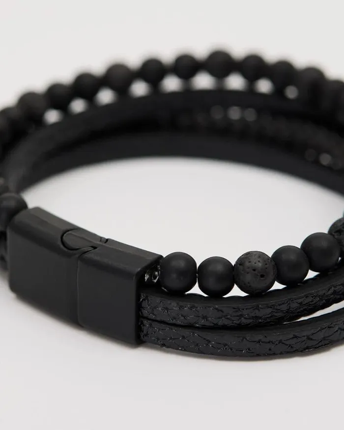 RWandCO Jewelry Triple Bracelet Black 8211 Men RWandCO Jewelry Triple Bracelet Black 8211 Men