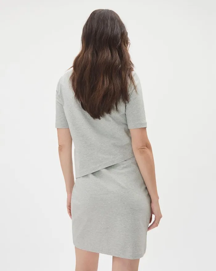 RWandCO Nursing Light Grey Set 8211 Fitted Dress And TShirt 8211 Thyme Maternity Light Grey Mix 8211 Women RWandCO Nursing Light Grey Set 8211 Fitted Dress And TShirt 8211 Thyme Maternity Light Grey Mix 8211 Women