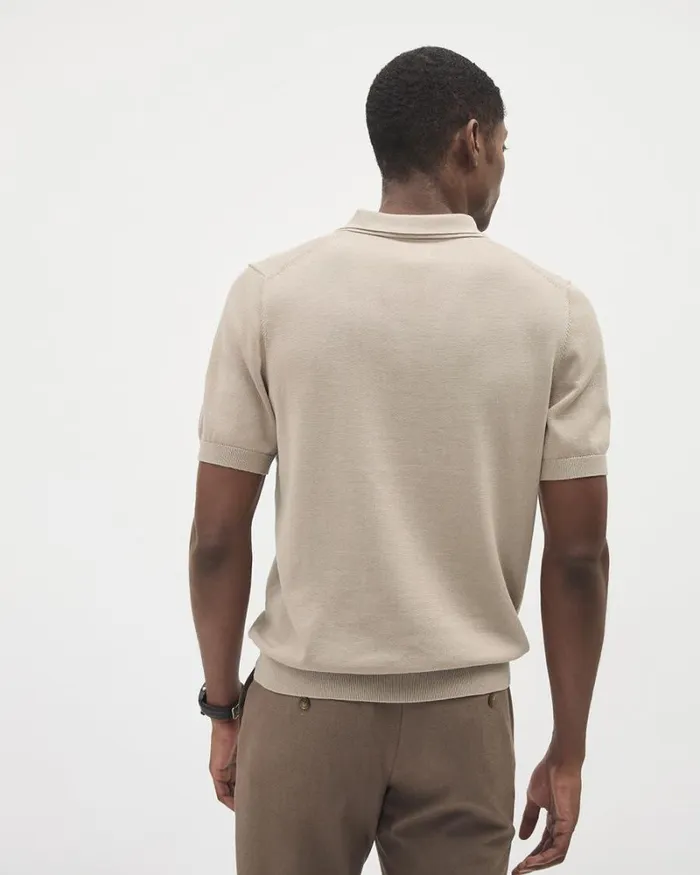 RWandCO Polos ShortSleeve Cotton Polo Sweater With Johnny Collar Chocolate Aroma 8211 Men RWandCO Polos ShortSleeve Cotton Polo Sweater With Johnny Collar Chocolate Aroma 8211 Men