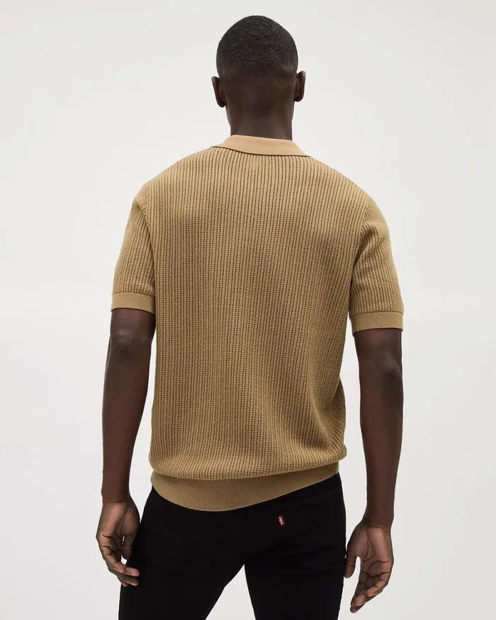 RWandCO Polos ShortSleeve Cotton Polo Sweater With Johnny Collar Ermine 8211 Men