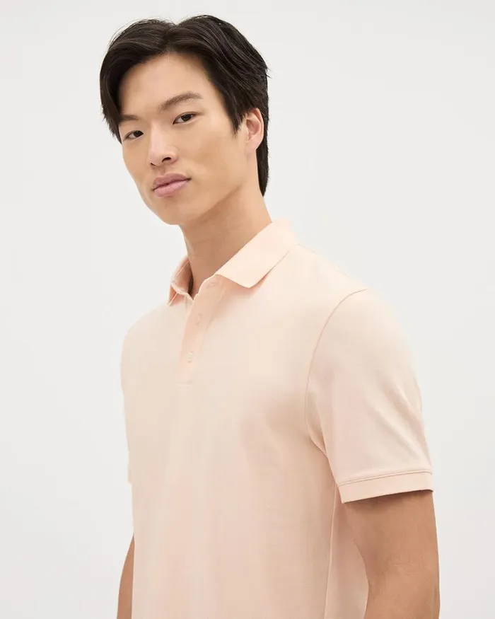 RWandCO Polos Solid ShortSleeve Polo Cream Tan 8211 Men RWandCO Polos Solid ShortSleeve Polo Cream Tan 8211 Men