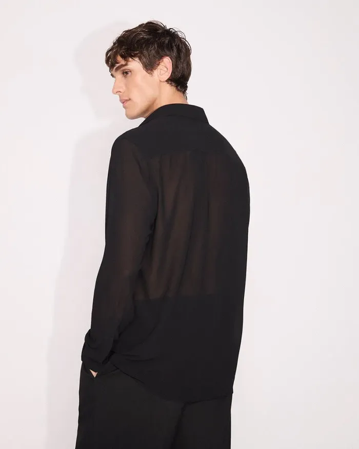 RWandCO Shirts RegularFit Sheer Dress Shirt Black 8211 Men RWandCO Shirts RegularFit Sheer Dress Shirt Black 8211 Men