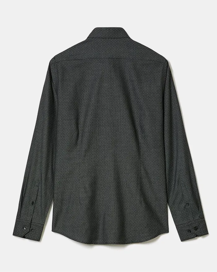 RWandCO Shirts SlimFit Dobby Dress Shirt With Micro Dots Charcoal 8211 Men