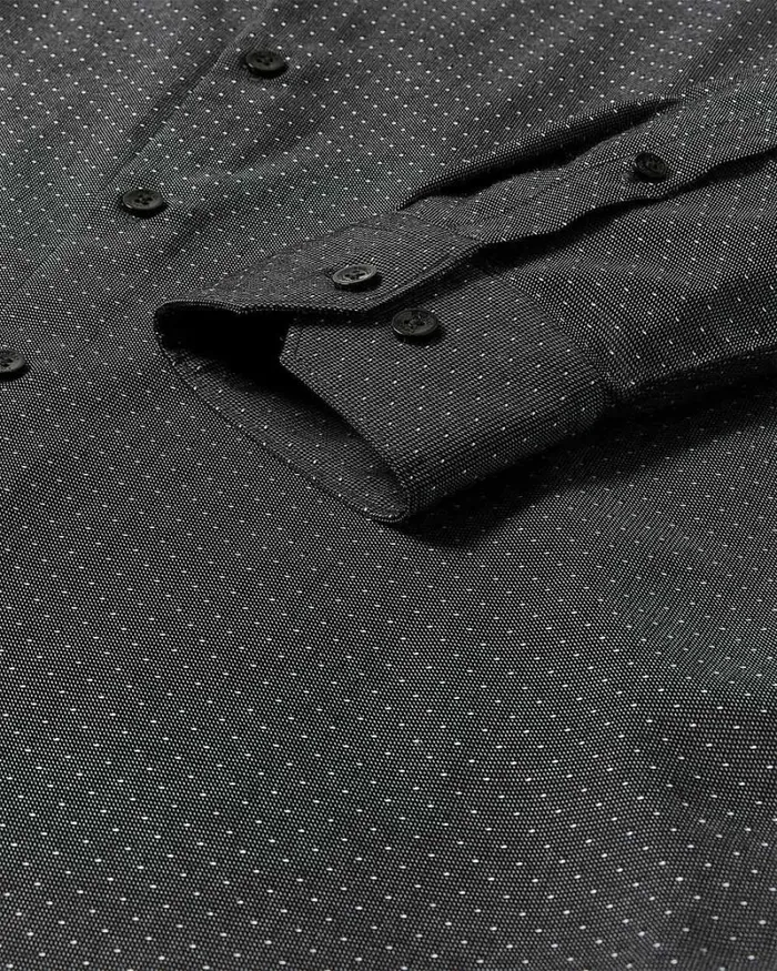 RWandCO Shirts SlimFit Dobby Dress Shirt With Micro Dots Charcoal 8211 Men