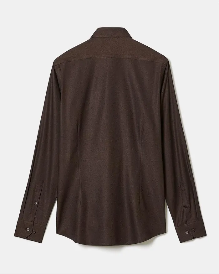 RWandCO Shirts SlimFit KnitLike Dress Shirt Intense Fudge Melange 8211 Men RWandCO Shirts SlimFit KnitLike Dress Shirt Intense Fudge Melange 8211 Men