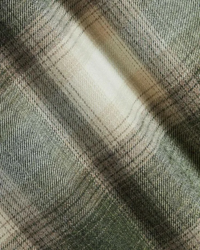 RWandCO Shirts SlimFit Plaid Flannel Shirt Dark Khaki 8211 Men RWandCO Shirts SlimFit Plaid Flannel Shirt Dark Khaki 8211 Men