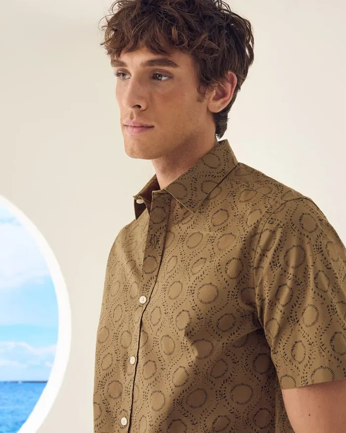 RWandCO Shirts SlimFit ShortSleeve Cotton Shirt Kangaroo 8211 Men