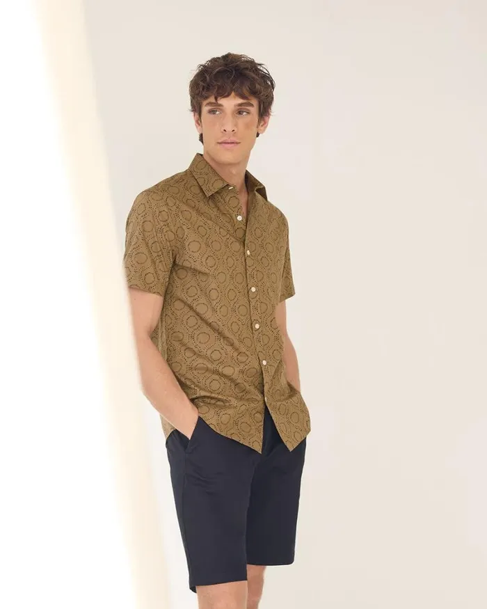 RWandCO Shirts SlimFit ShortSleeve Cotton Shirt Kangaroo 8211 Men RWandCO Shirts SlimFit ShortSleeve Cotton Shirt Kangaroo 8211 Men