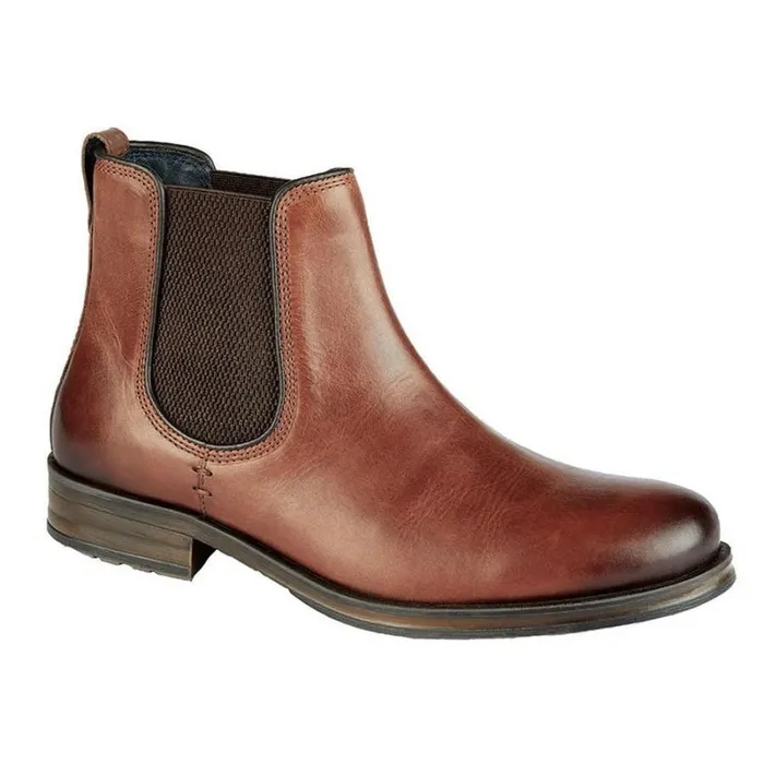 RWandCO Shoes Roamers 8211 Mens Leather Conker Twin Gusset Ankle Boots Medium Brown 8211 Men