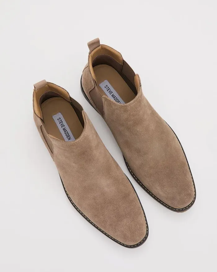 RWandCO Shoes Steve Madden TM 8211 Lynard Suede Boots Taupe 8211 Men