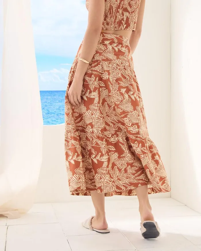RWandCO Skirts HighRise ALine Midi Skirt Etruscand Red Leaf Multi 8211 Women RWandCO Skirts HighRise ALine Midi Skirt Etruscand Red Leaf Multi 8211 Women