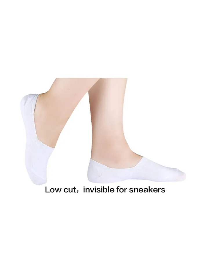 RWandCO Socks and Tights Allegra K 6 Pairs No Show Socks Cotton White 8211 Women