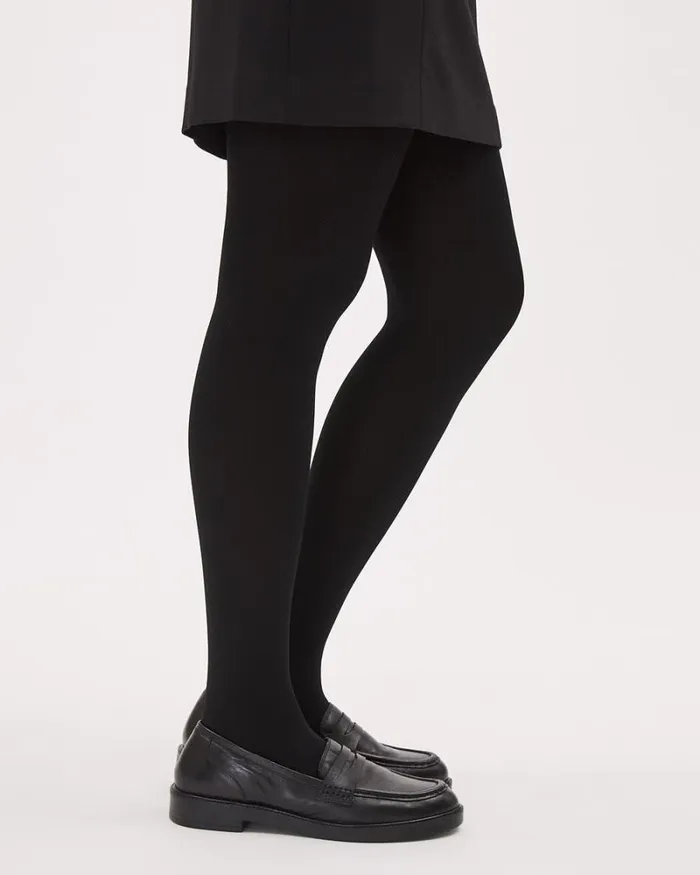 RWandCO Socks and Tights Black FleeceLined Tights Black 8211 Women