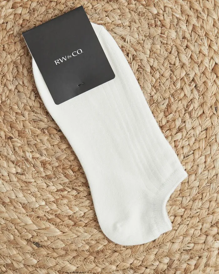 RWandCO Socks and Tights Ribbed Ankle Socks Snow White 8211 Women