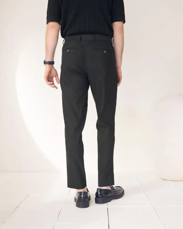 RWandCO Suit Pants Pleated TaperedLeg Linen Suit Pant Black 8211 Men RWandCO Suit Pants Pleated TaperedLeg Linen Suit Pant Black 8211 Men