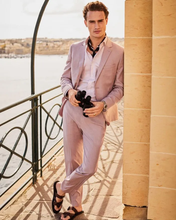 RWandCO Suit Pants SlimFit Lilac Suit Pant Nirvana 8211 Men