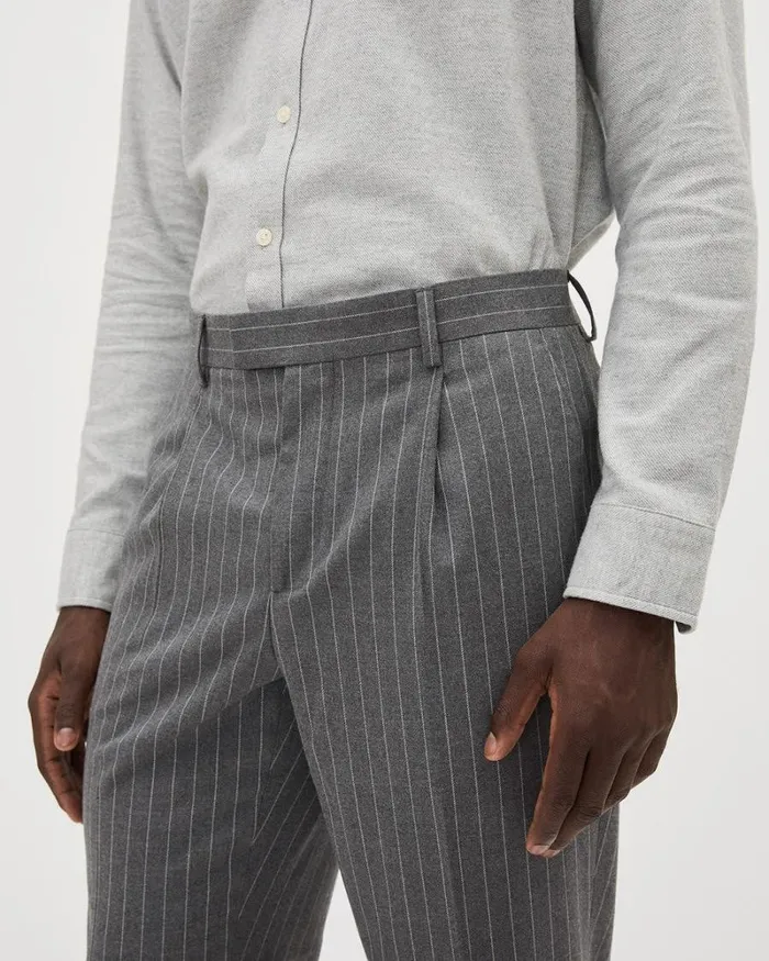 RWandCO Suits Pleated TaperedLeg Striped Suit Pant Med Grey 8211 Men RWandCO Suits Pleated TaperedLeg Striped Suit Pant Med Grey 8211 Men