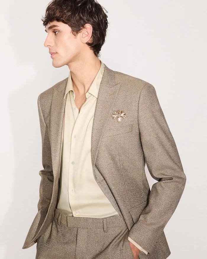 RWandCO Suits SlimFit Golden Suit Blazer Champagne 8211 Men RWandCO Suits SlimFit Golden Suit Blazer Champagne 8211 Men