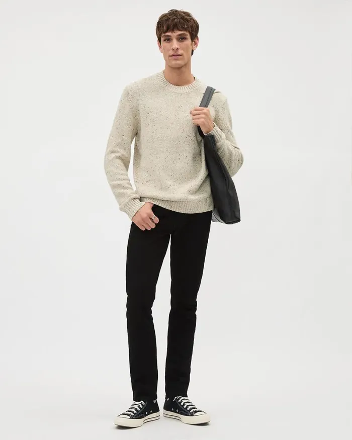 RWandCO Sweaters and Cardigans LongSleeve CrewNeck Sweater With Neps Honey Nep 8211 Men RWandCO Sweaters and Cardigans LongSleeve CrewNeck Sweater With Neps Honey Nep 8211 Men