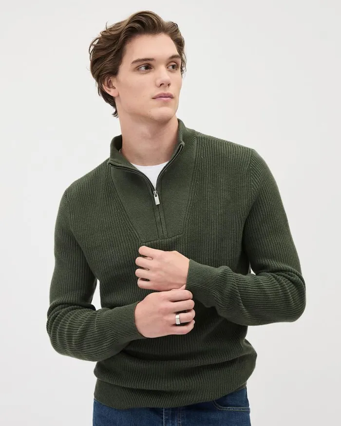 RWandCO Sweaters and Cardigans LongSleeve HalfZip MockNeck Sweater Pine Brook 8211 Men RWandCO Sweaters and Cardigans LongSleeve HalfZip MockNeck Sweater Pine Brook 8211 Men