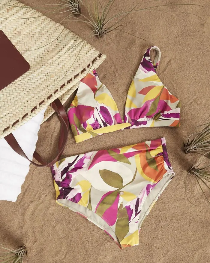 RWandCO Swimwear HighWaist Bikini Bottom With Shirring 8211 Thyme Maternity Tropical Floral Multi 8211 Women RWandCO Swimwear HighWaist Bikini Bottom With Shirring 8211 Thyme Maternity Tropical Floral Multi 8211 Women