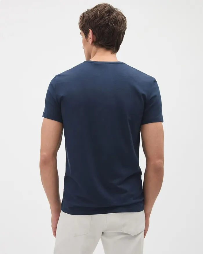 RWandCO TShirts Supima Cotton R VNeck Tshirt Navy Blue 8211 Men