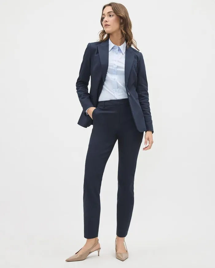 RWandCO The Limitless Suit Limitless OneButton Fitted Blazer Night Sky 8211 Women