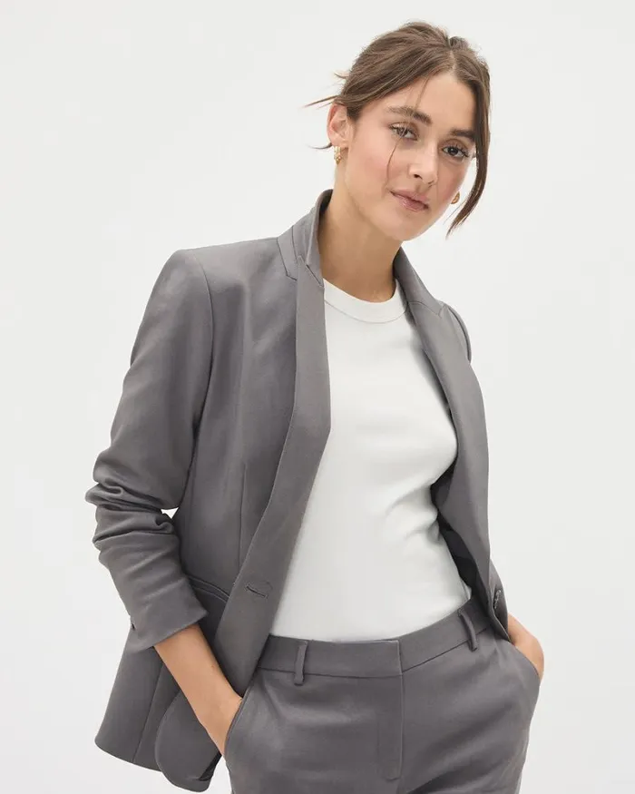 RWandCO The Limitless Suit Limitless OneButton Fitted Blazer Thunderstorm 8211 Women RWandCO The Limitless Suit Limitless OneButton Fitted Blazer Thunderstorm 8211 Women
